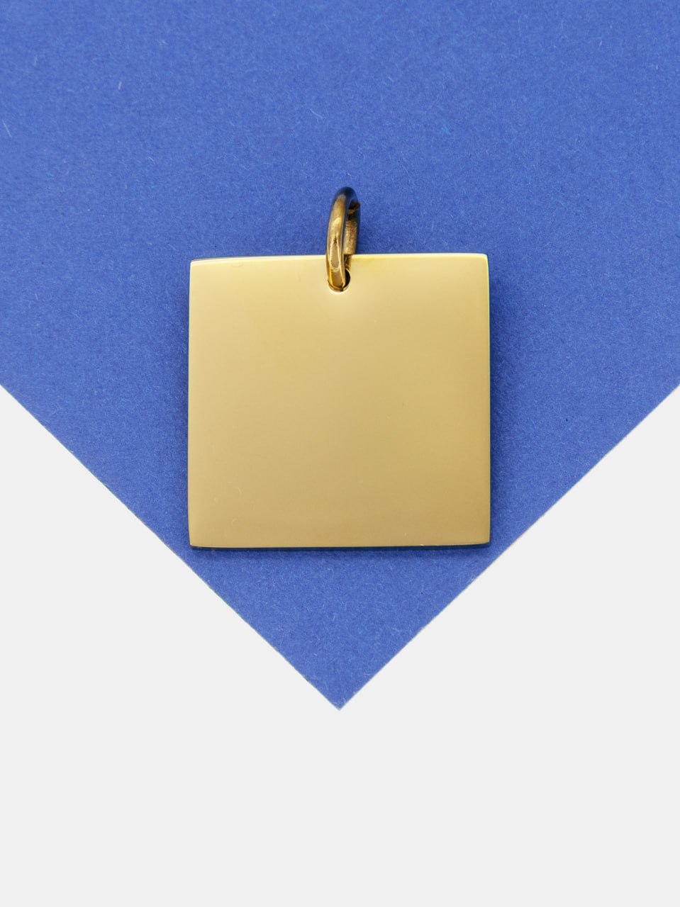 Подвеска квадрат шильдик, 20мм, сталь, позолота, Ш435