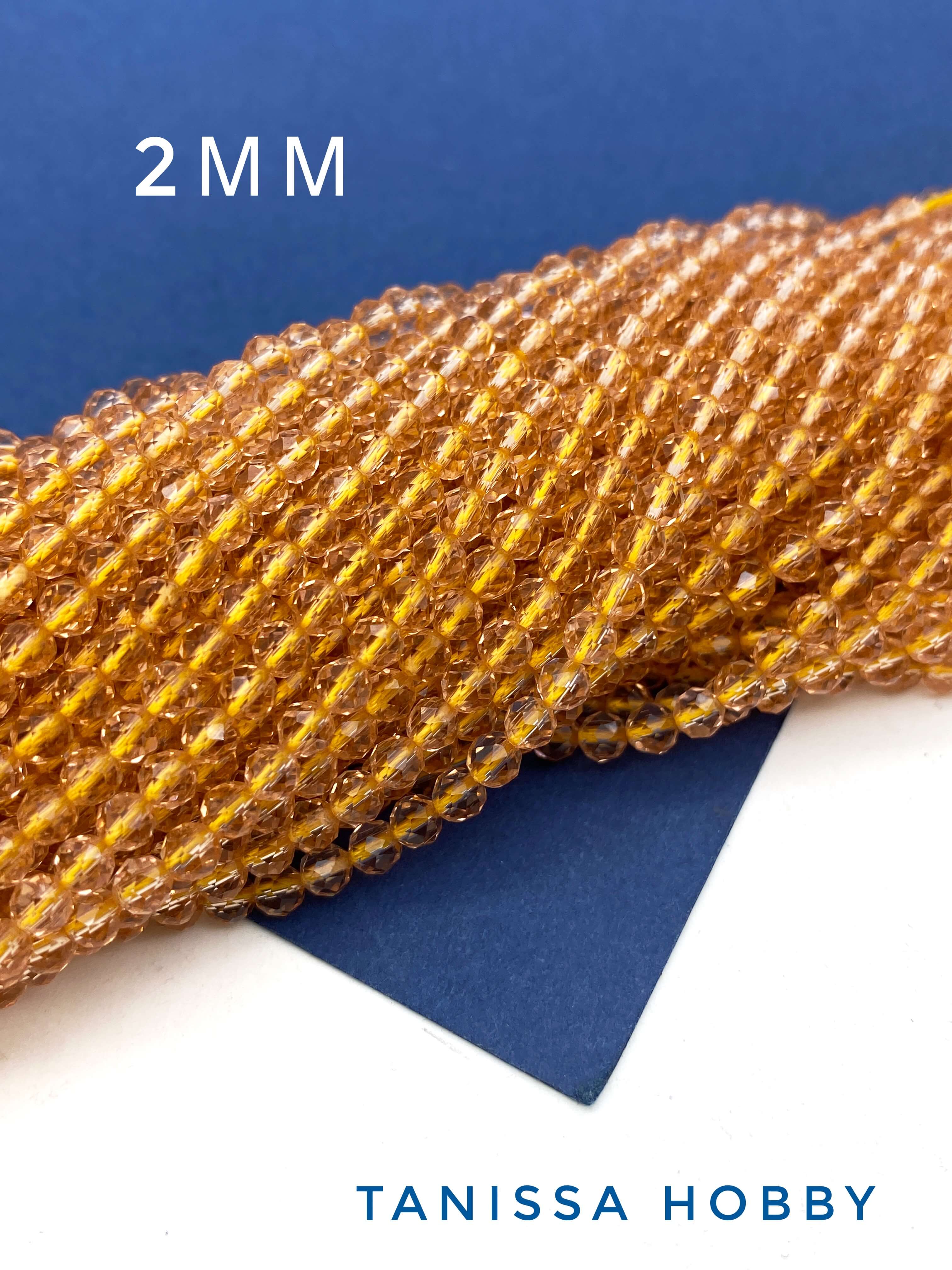 Шпинель синтетическая персиковая, 3мм, нить, Б200