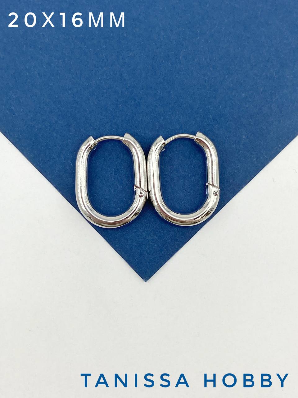 Швензы конго, овал, 20х16мм, родий, 848