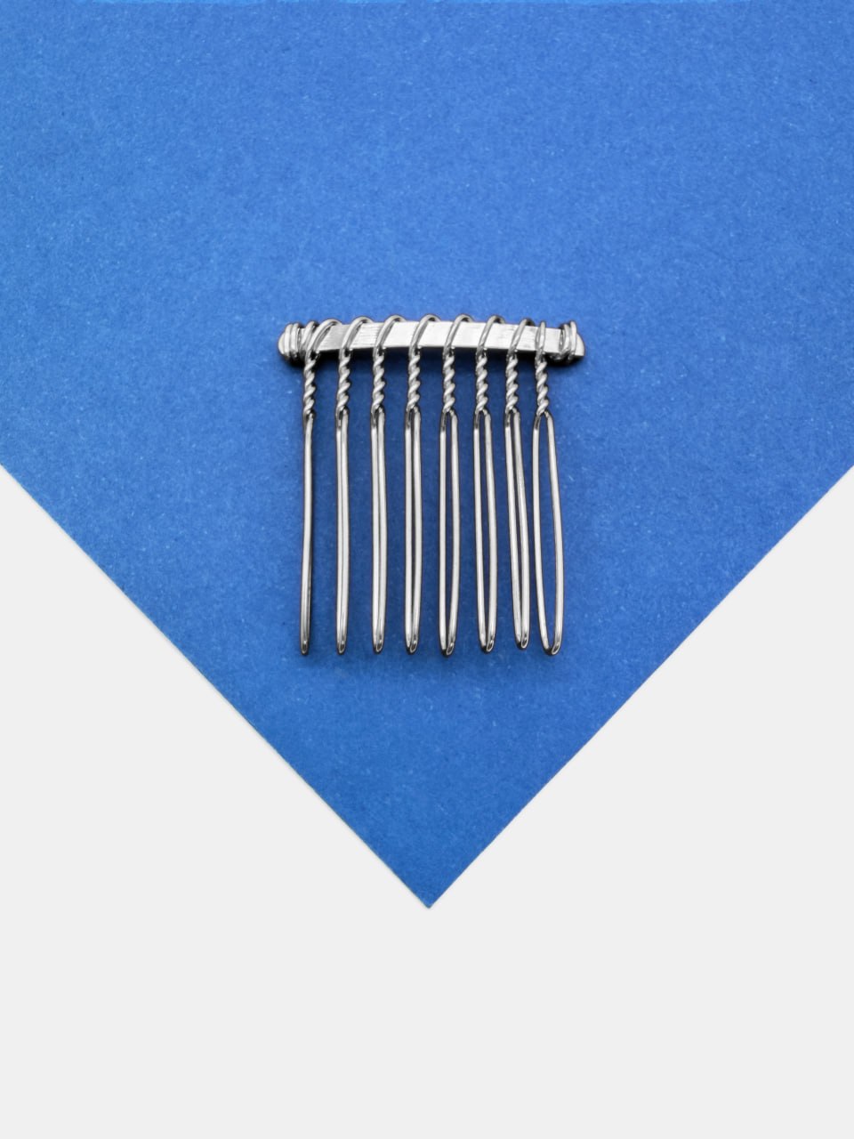 Гребень основа 33х36мм, 8 зубцов, серебро, СВ011