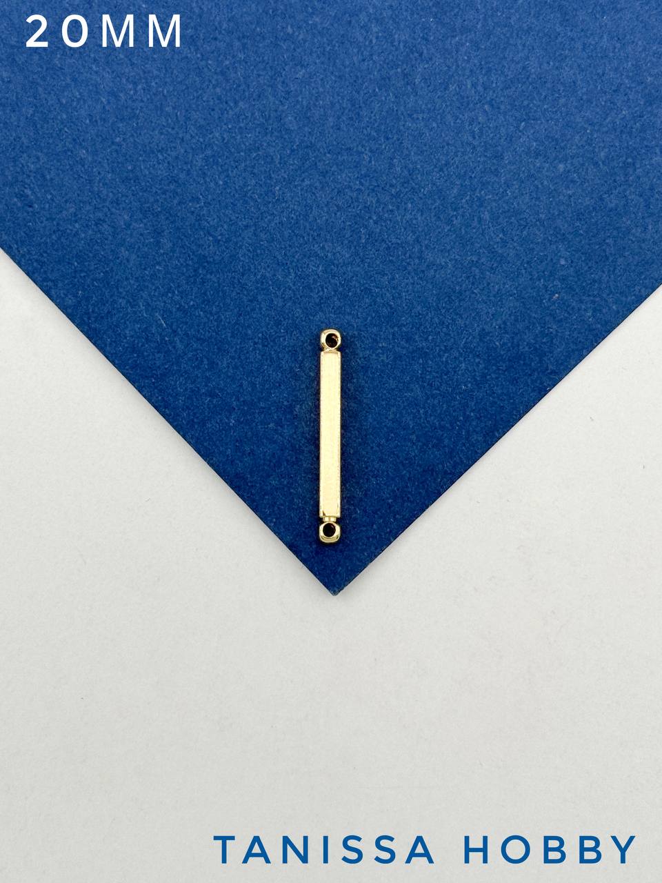 Коннектор палочка 20мм, позолота, А931