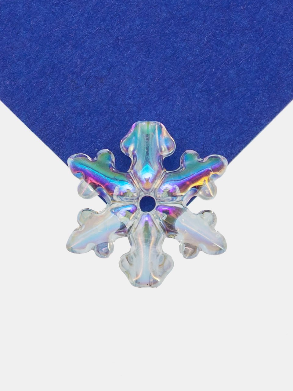 Бусина снежинка, прозрачный АВ, 15мм, хрусталь, Х267