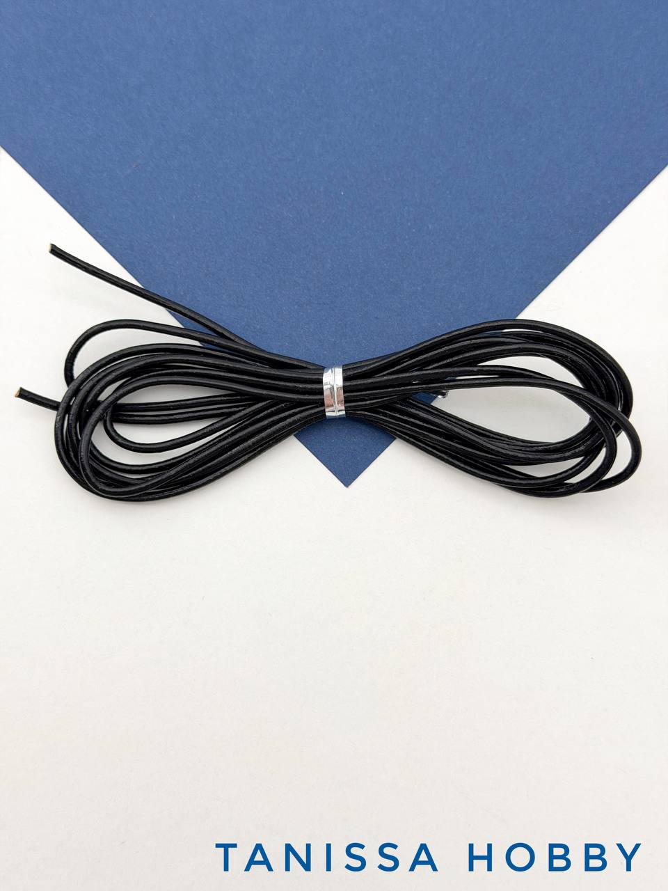 Шнур кожаный круглый 2мм, черный, 2 метра, Ш065