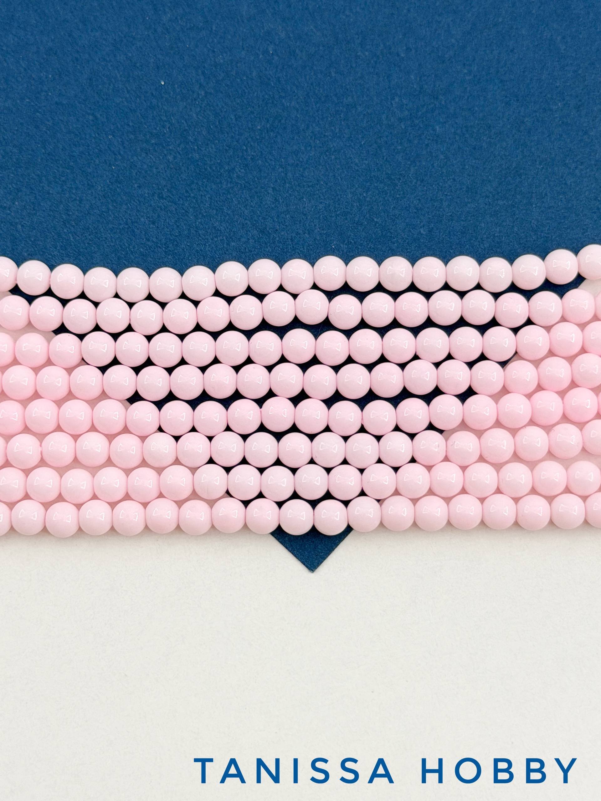 Жемчуг Майорка, зефирный розовый, Baby Pink, 4мм, нить, МА280