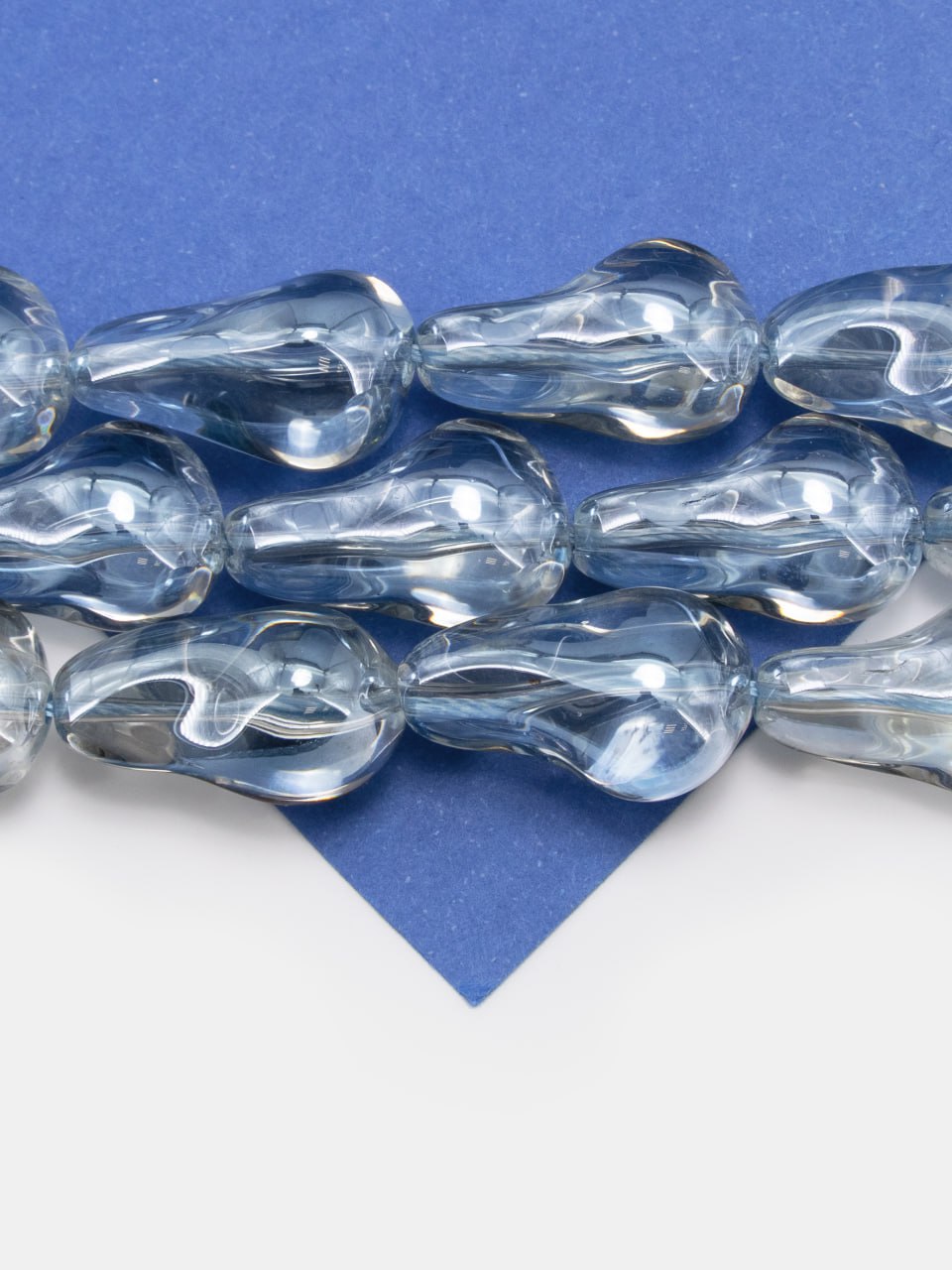 Хрусталь бусина Барочный жемчуг, серо-голубой АВ, 22х13мм, штука, Х232