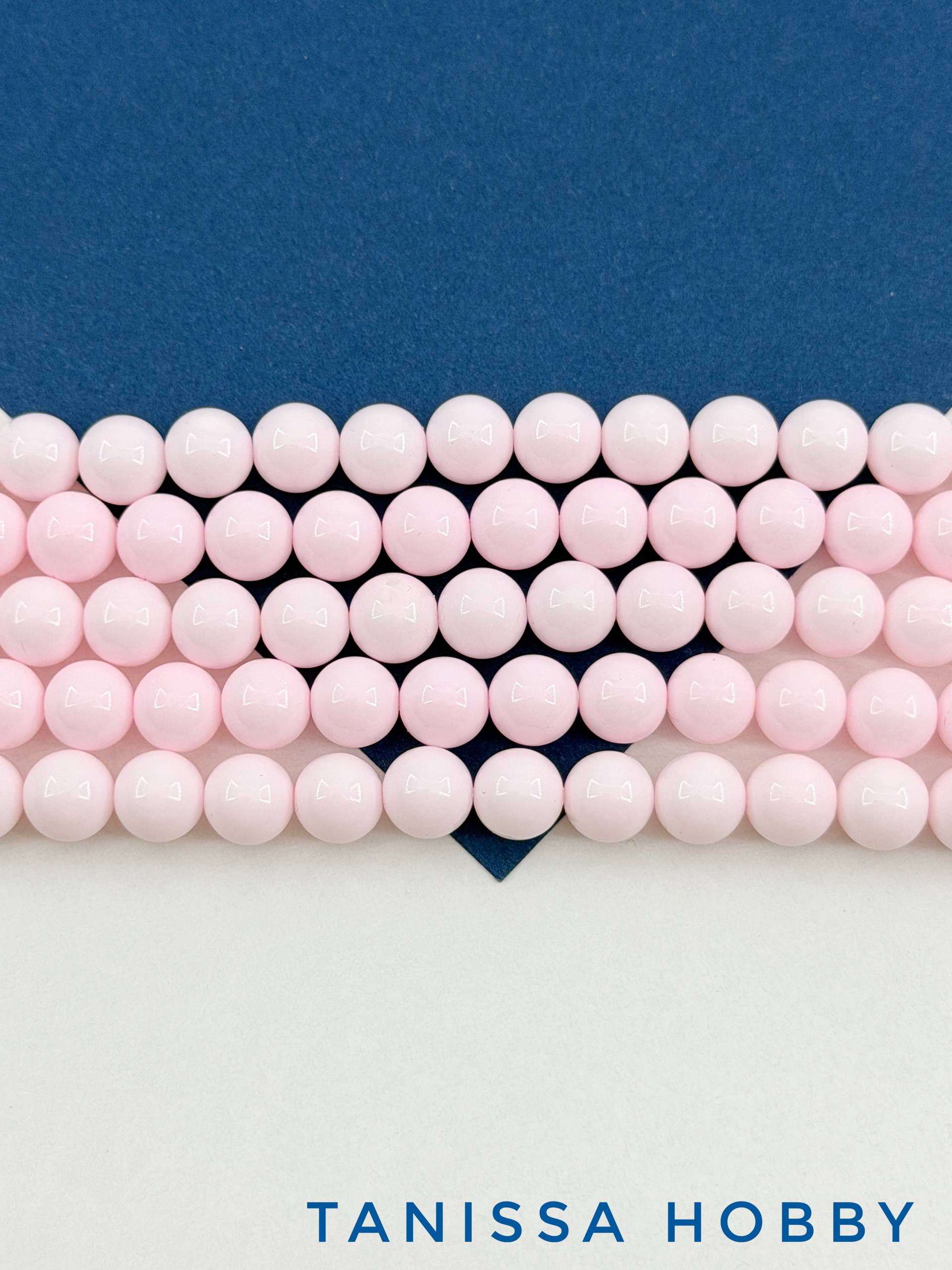 Жемчуг Майорка, зефирный розовый, Baby Pink, 8мм, нить, МА282