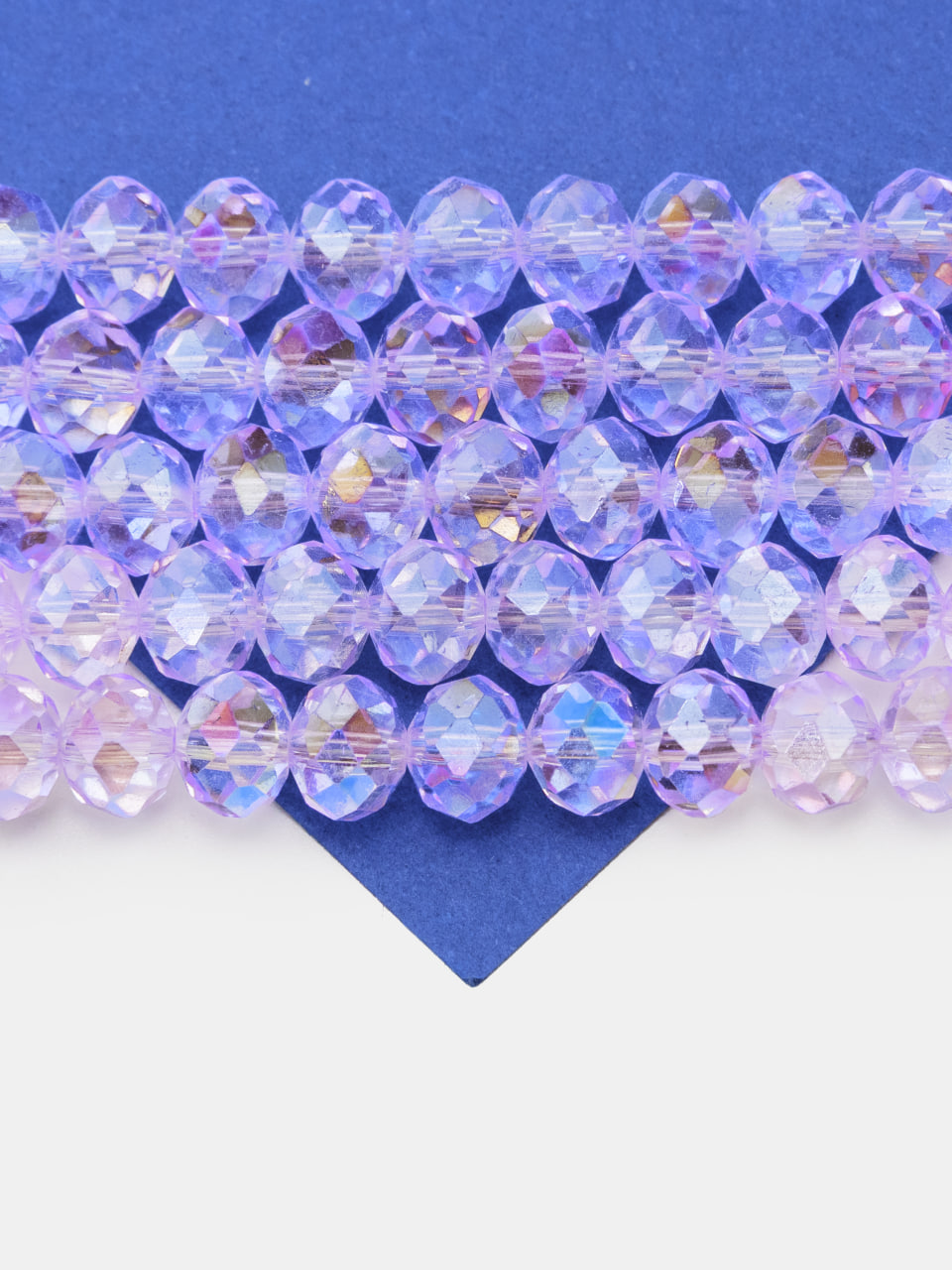 Хрусталь Рондели 8мм, лавандовый, нить, Х487