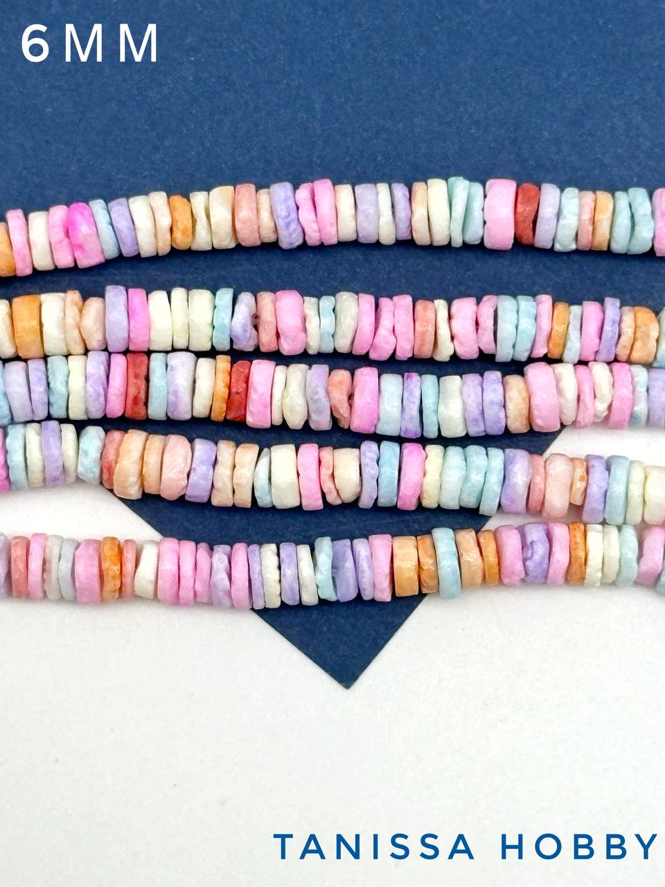 Ракушечник бусины хейши, цветной микс, 5-6 мм, нить, ПМ107