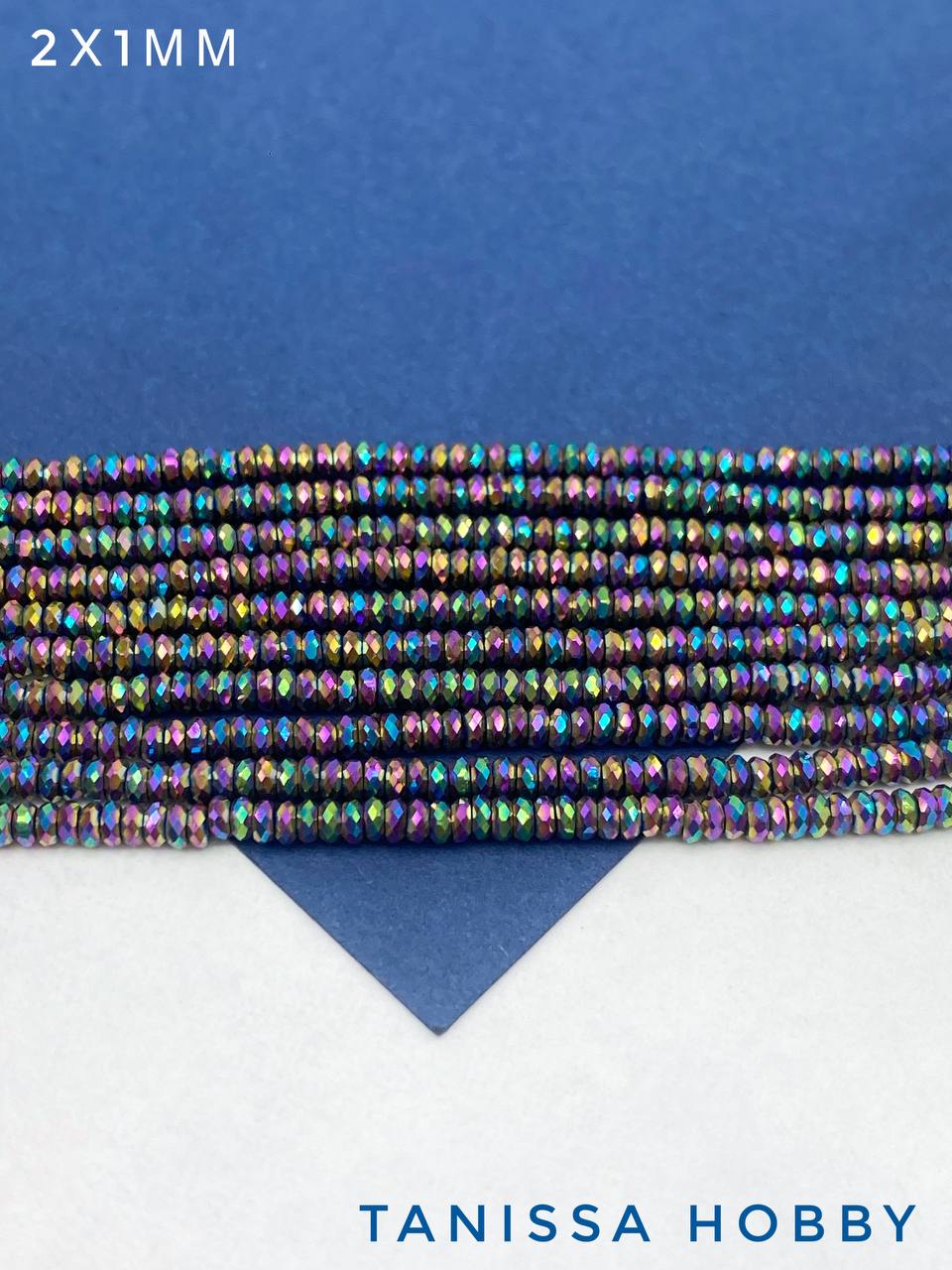 Гематин гематит бусины шайба, диск, огранка, радужный фиолетовый, 2,5мм, нить, ГТ123