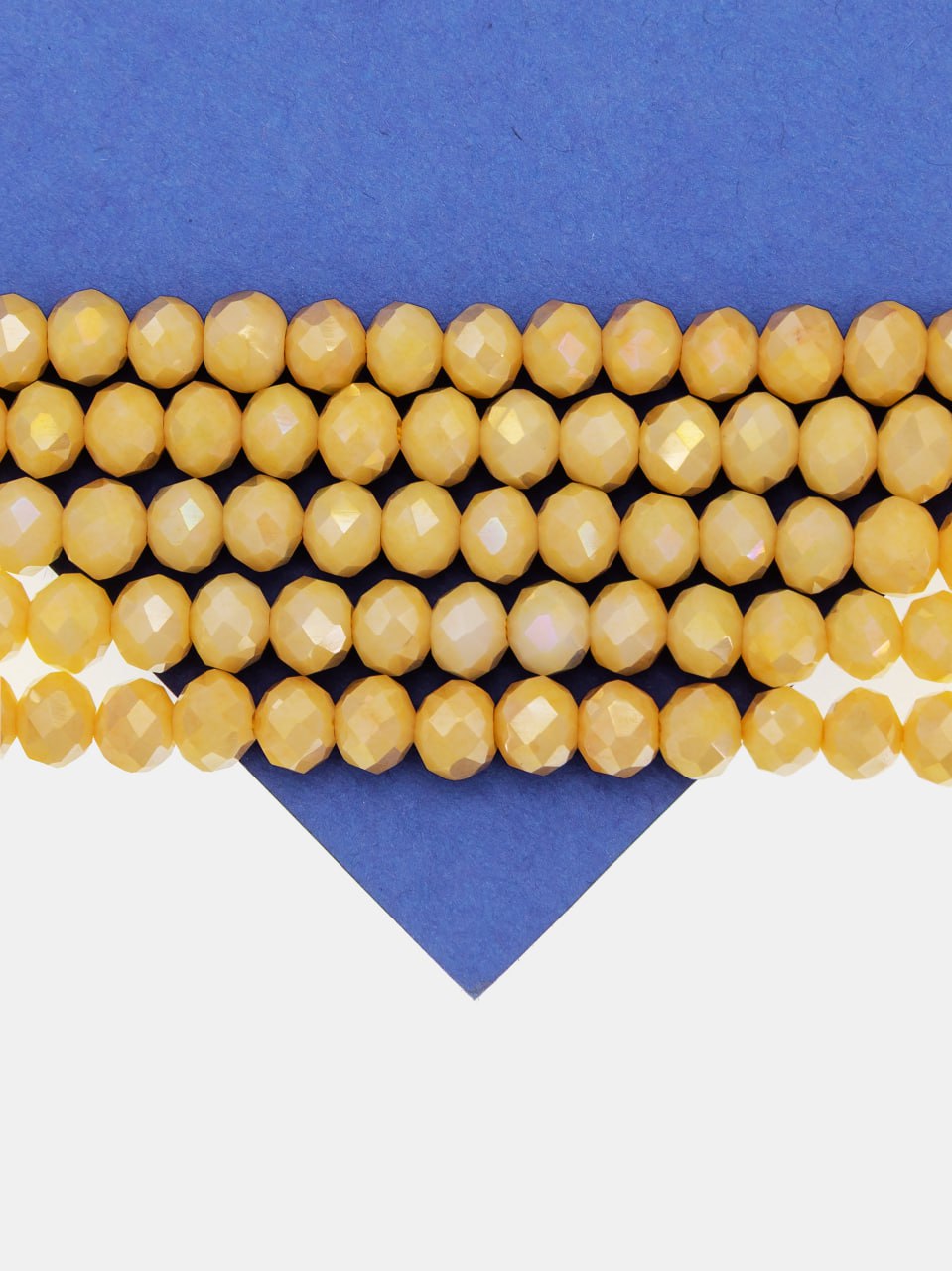 Хрусталь Рондели 6мм, желтый АВ шайн, нить, Х507