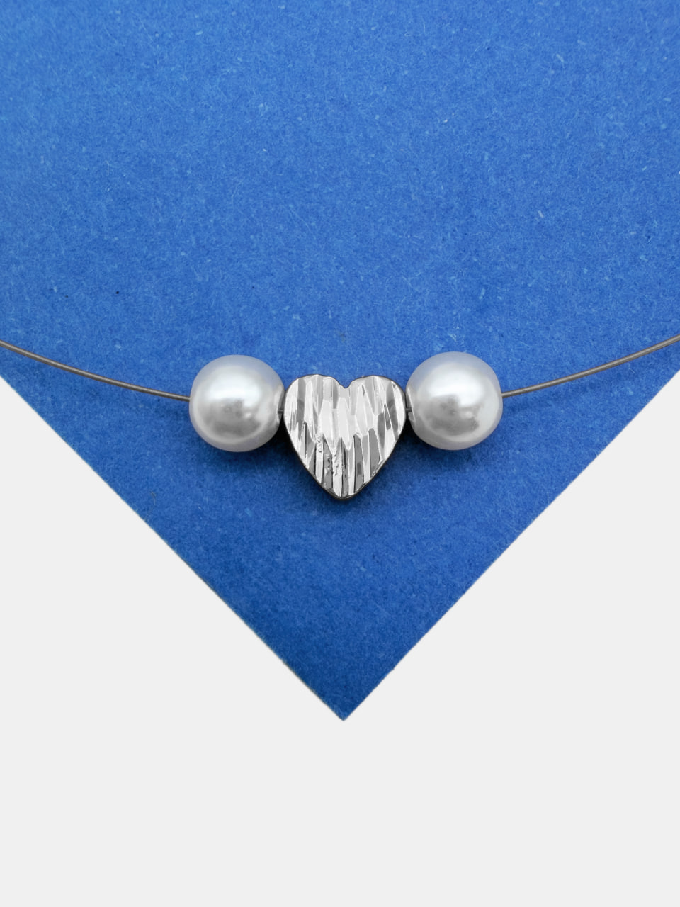 Бусина разделительная сердце ребристое 8мм, родий, Р113