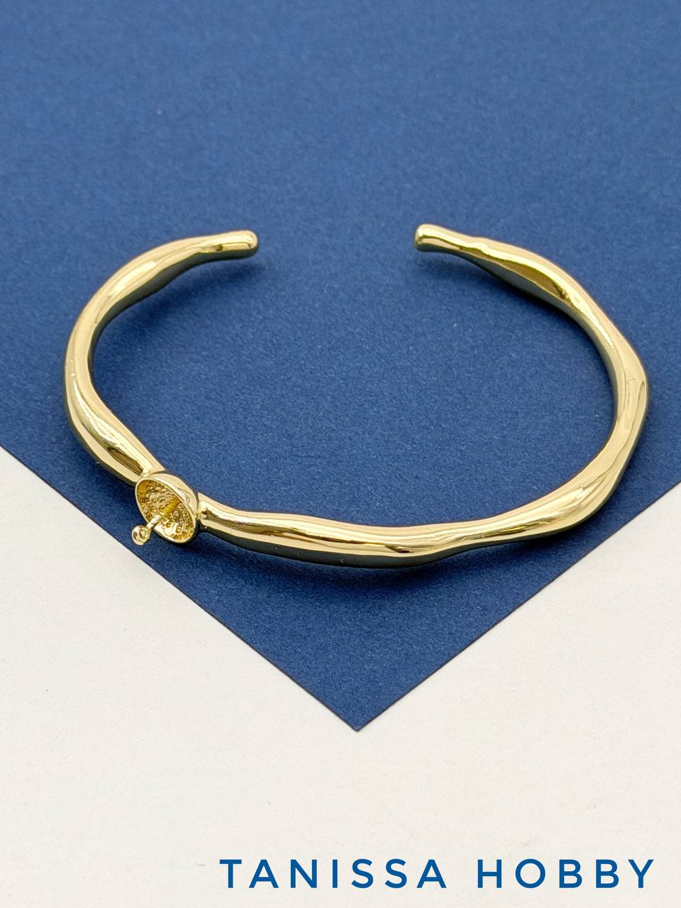 Основа для браслета под вклейку, 6,5см, позолота, У001