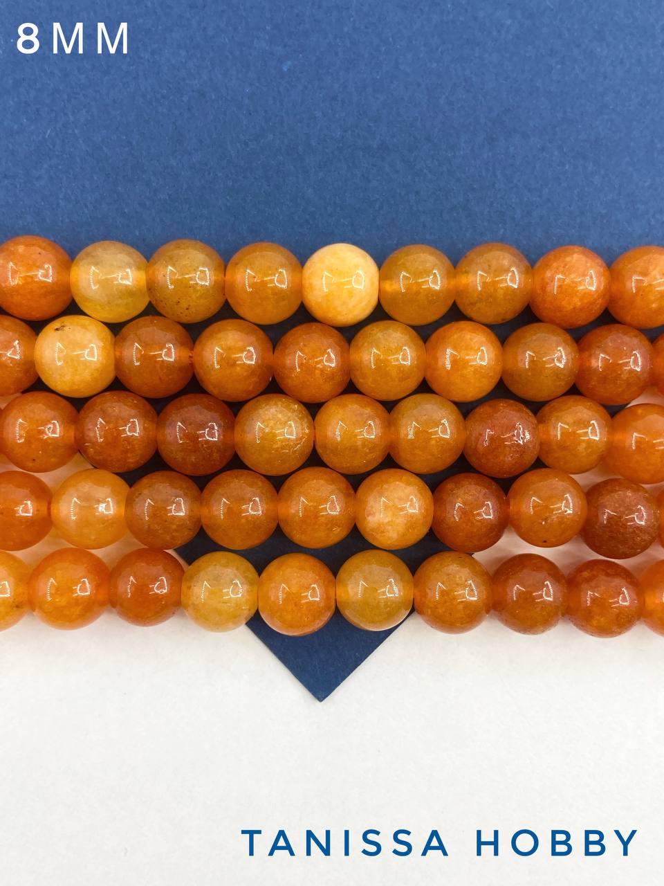Агат оранжевый, бусины круглые 8мм, нить, Б147 Агат оранжевый, бусины круглые 8мм, нить, Б147