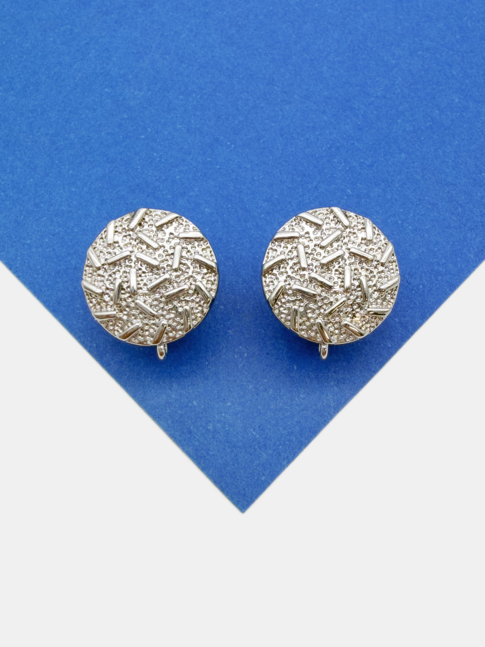 Швензы круг рельеф, английский замок, родий, ШВ403