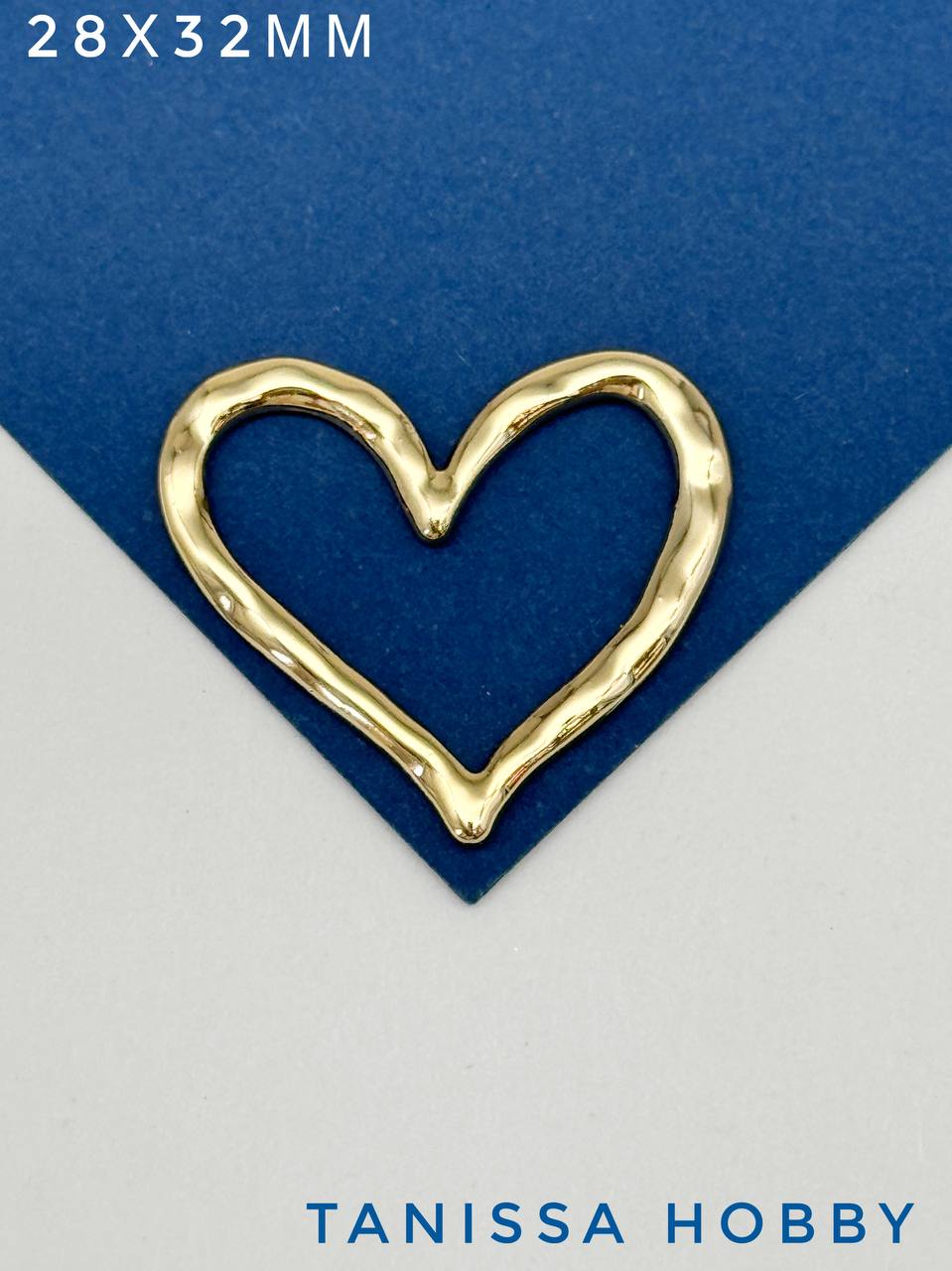 Коннектор для браслета, сердце, 28х32мм, глянцевая позолота, Ш135