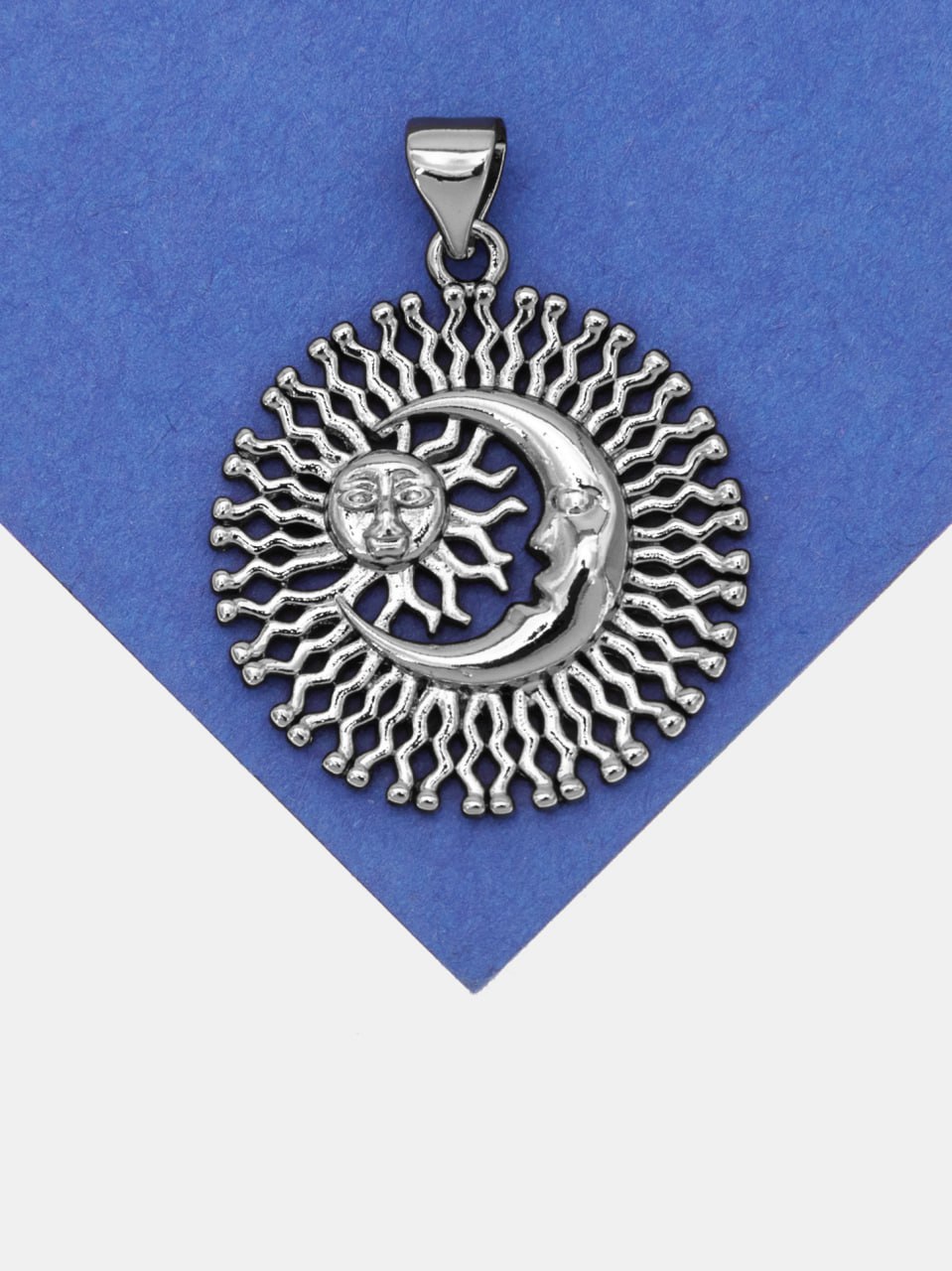 Подвеска солнце и луна, родий, Ю705