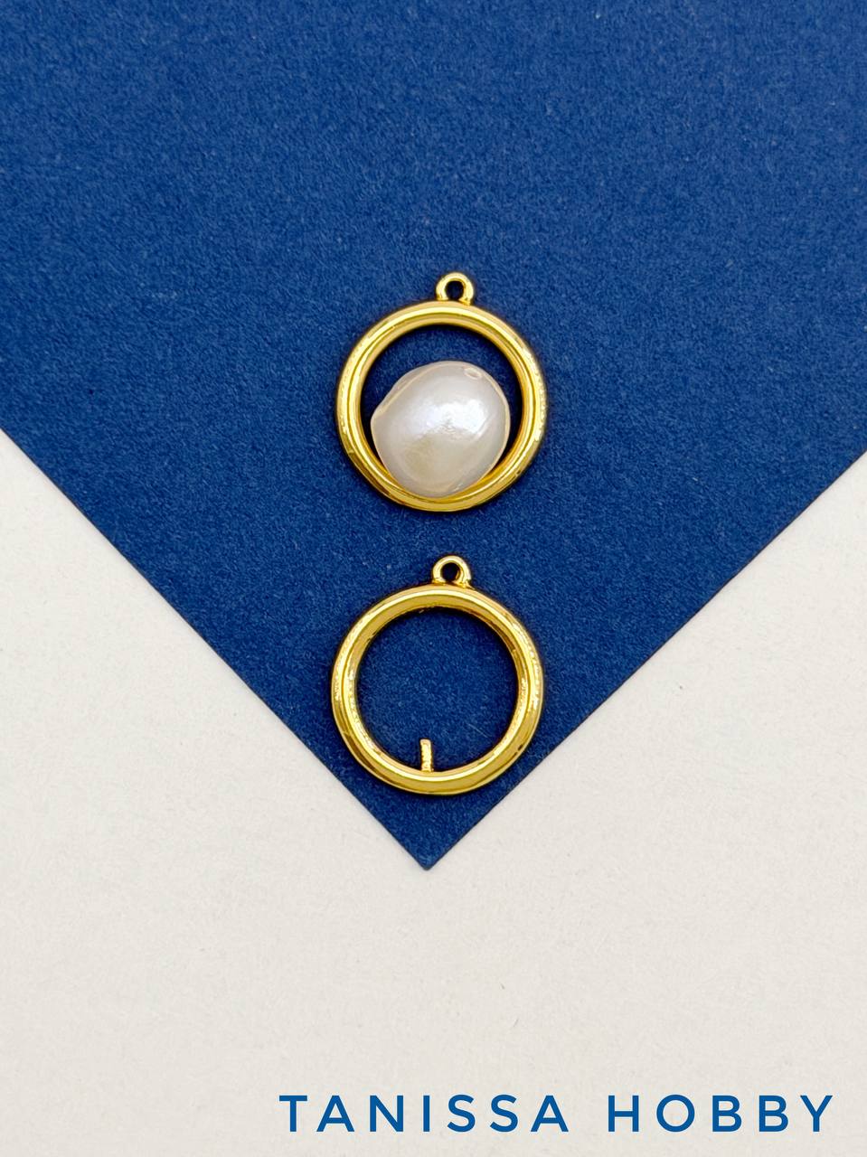 Подвеска круг для вклейки, 14мм, позолота, В509