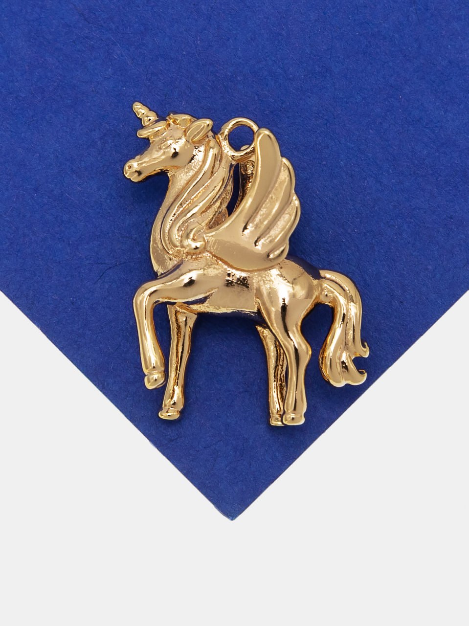 Подвеска единорог, лошадь, 17х23мм, позолота, А221