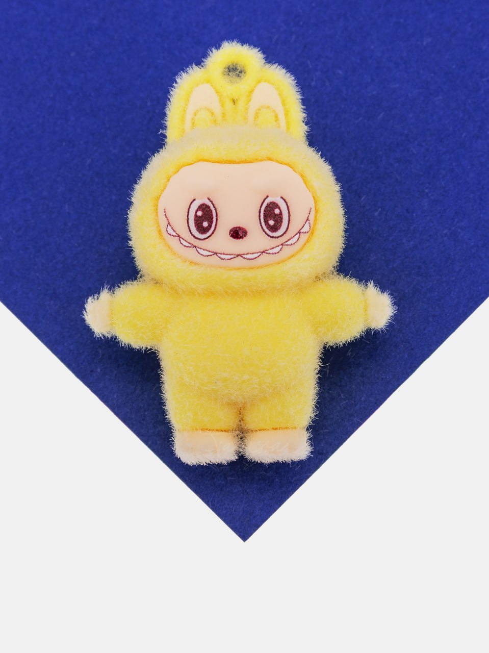 Подвеска плюшевая игрушка зайчик, 42х36мм, желтый, пластик, П322