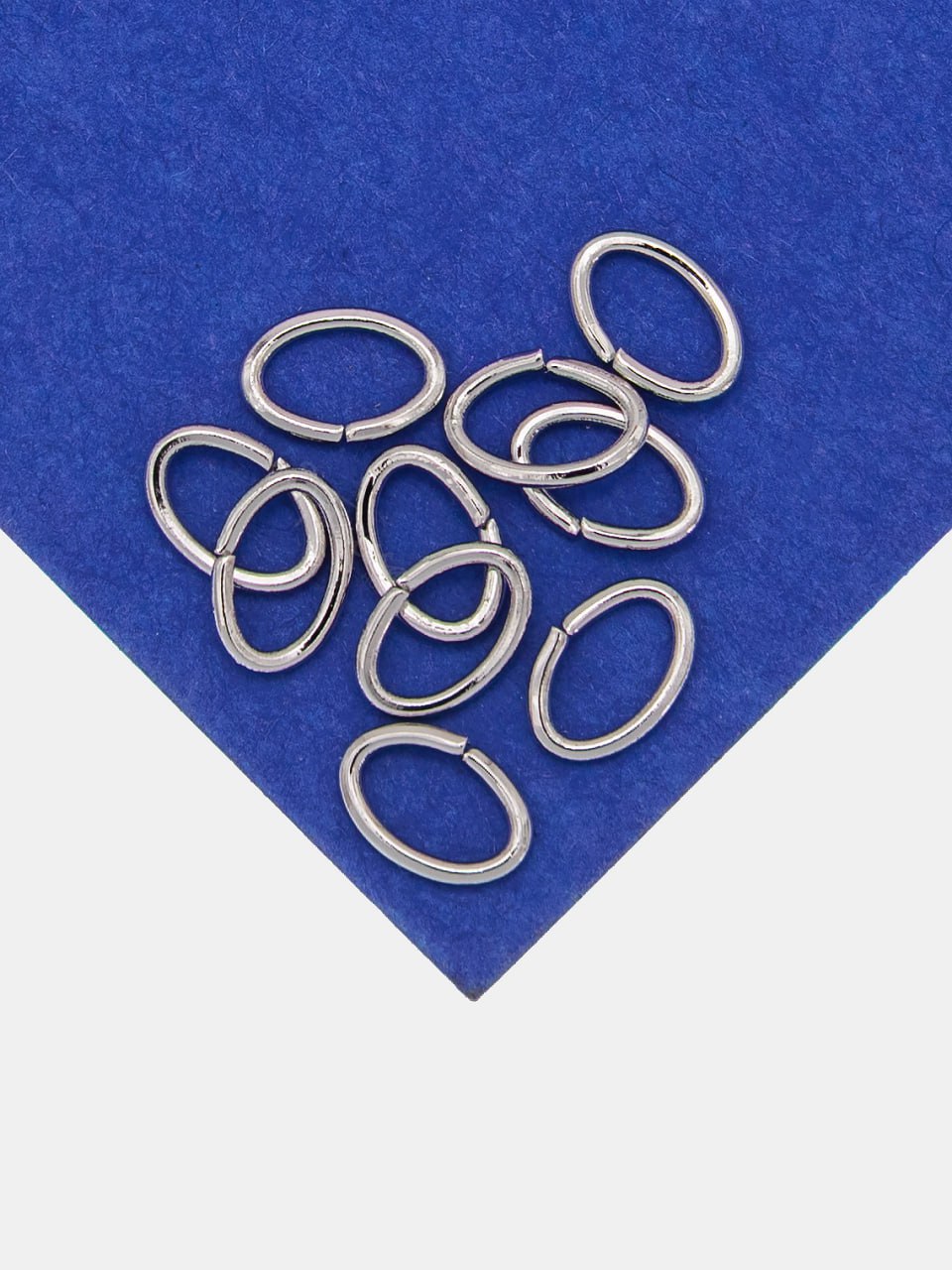 Соединительные колечки овалы, 7х5х0,8мм, родий, 10шт, М615