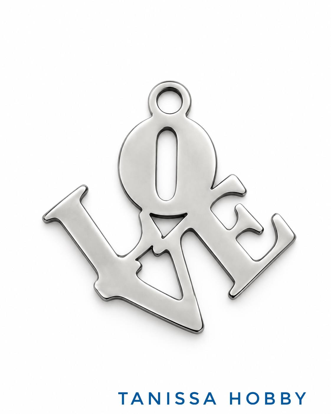 Подвеска LOVE любовь, 16мм, сталь, Ш720