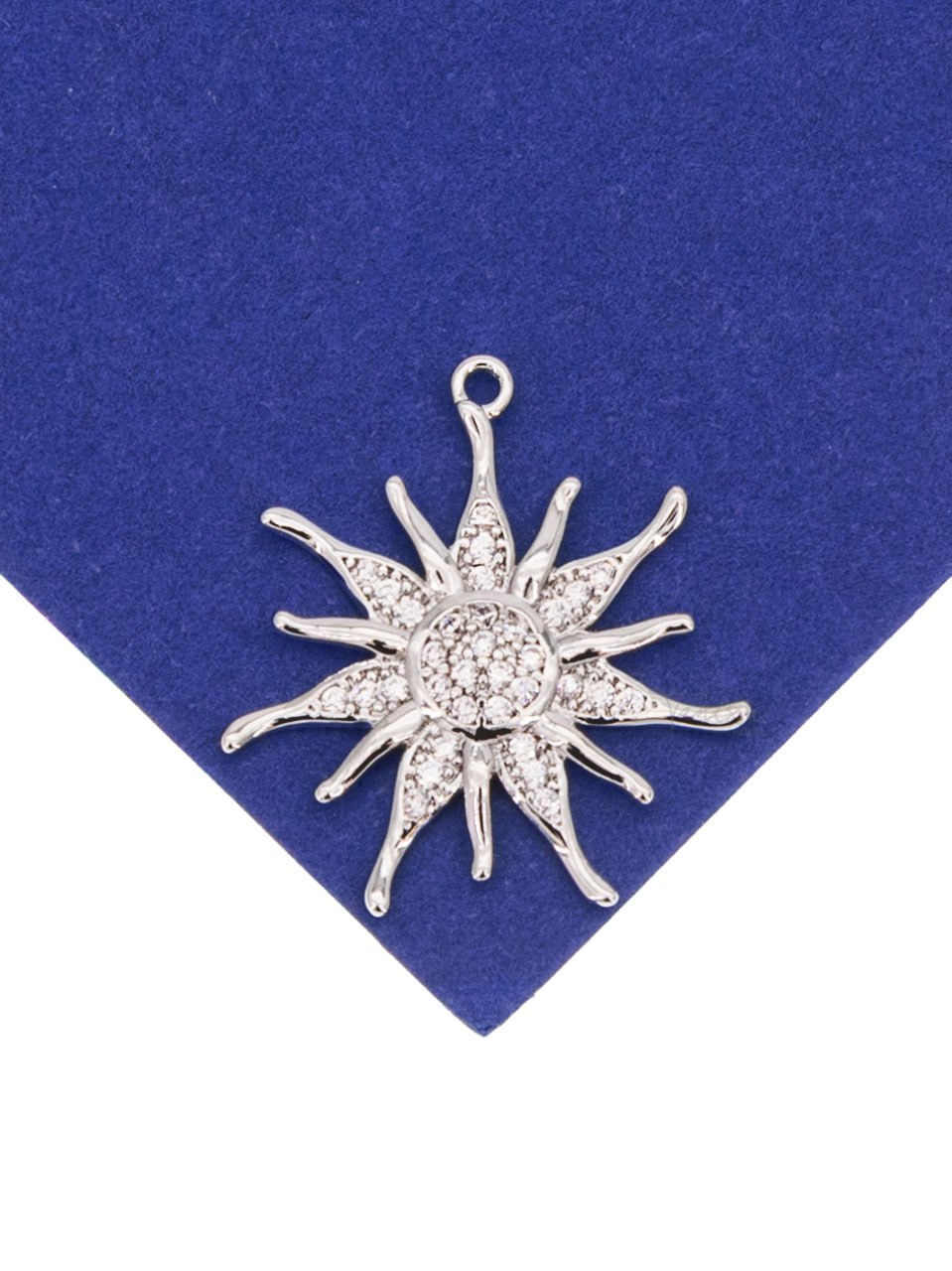 Подвеска солнце с фианитами, 21мм, родий, С313