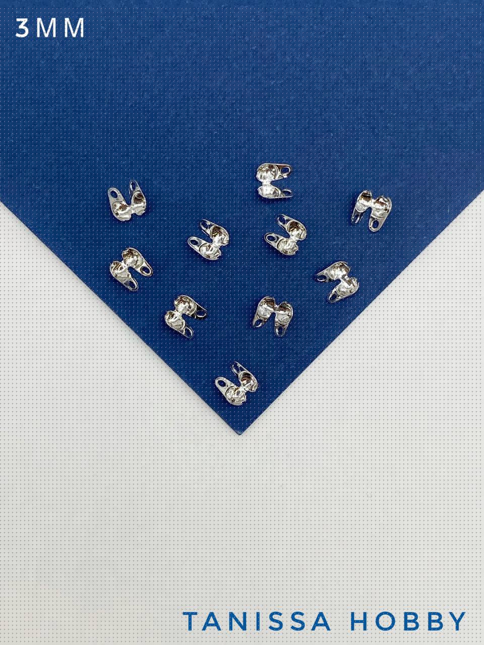 Каллоты 3мм, родий, 10шт, РА003