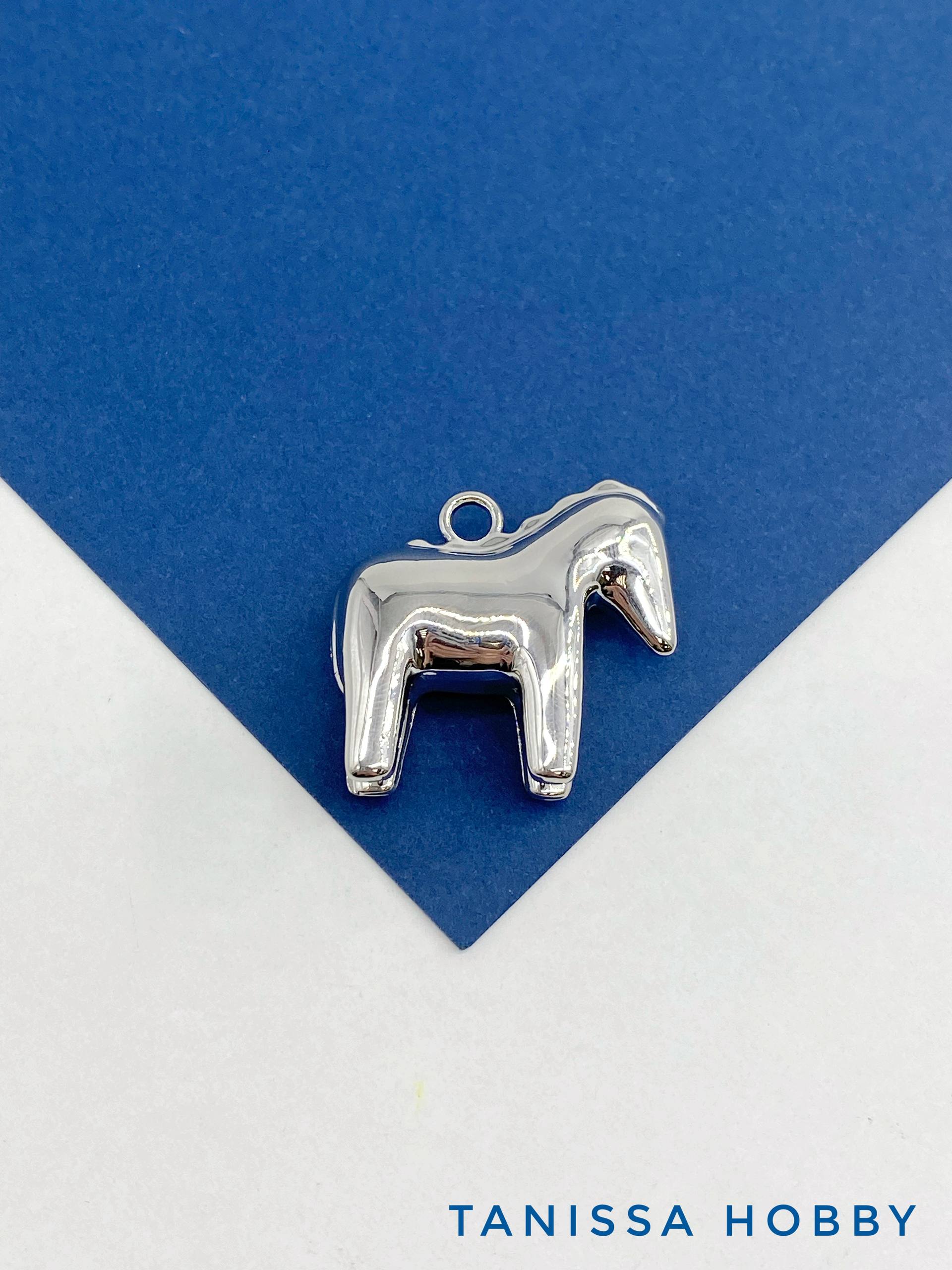 Подвеска лошадь, конь, 28мм, родий, Д425