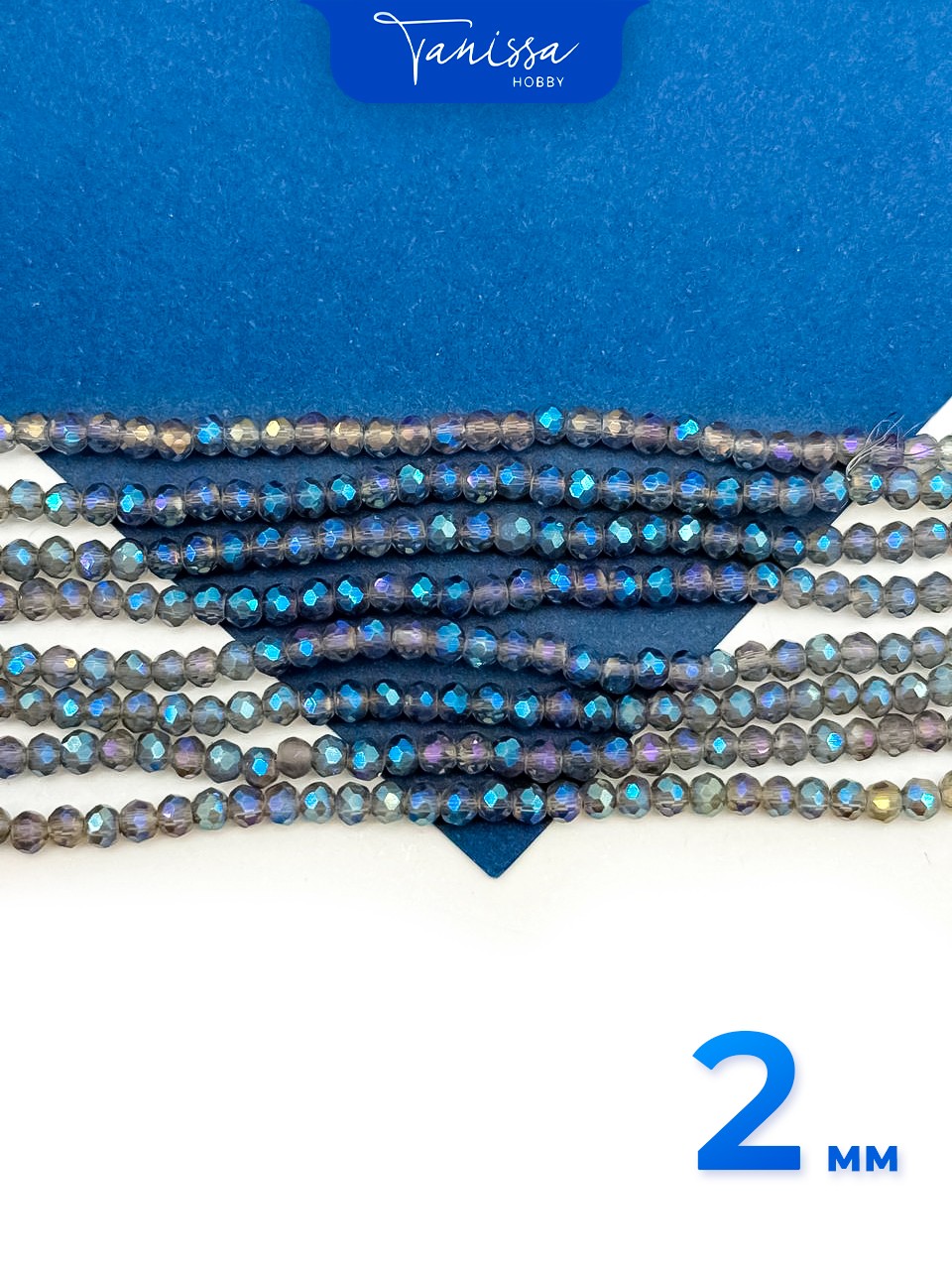 Хрусталь Рондели 2мм, сизый фиолетовый АВ, нить, Х133