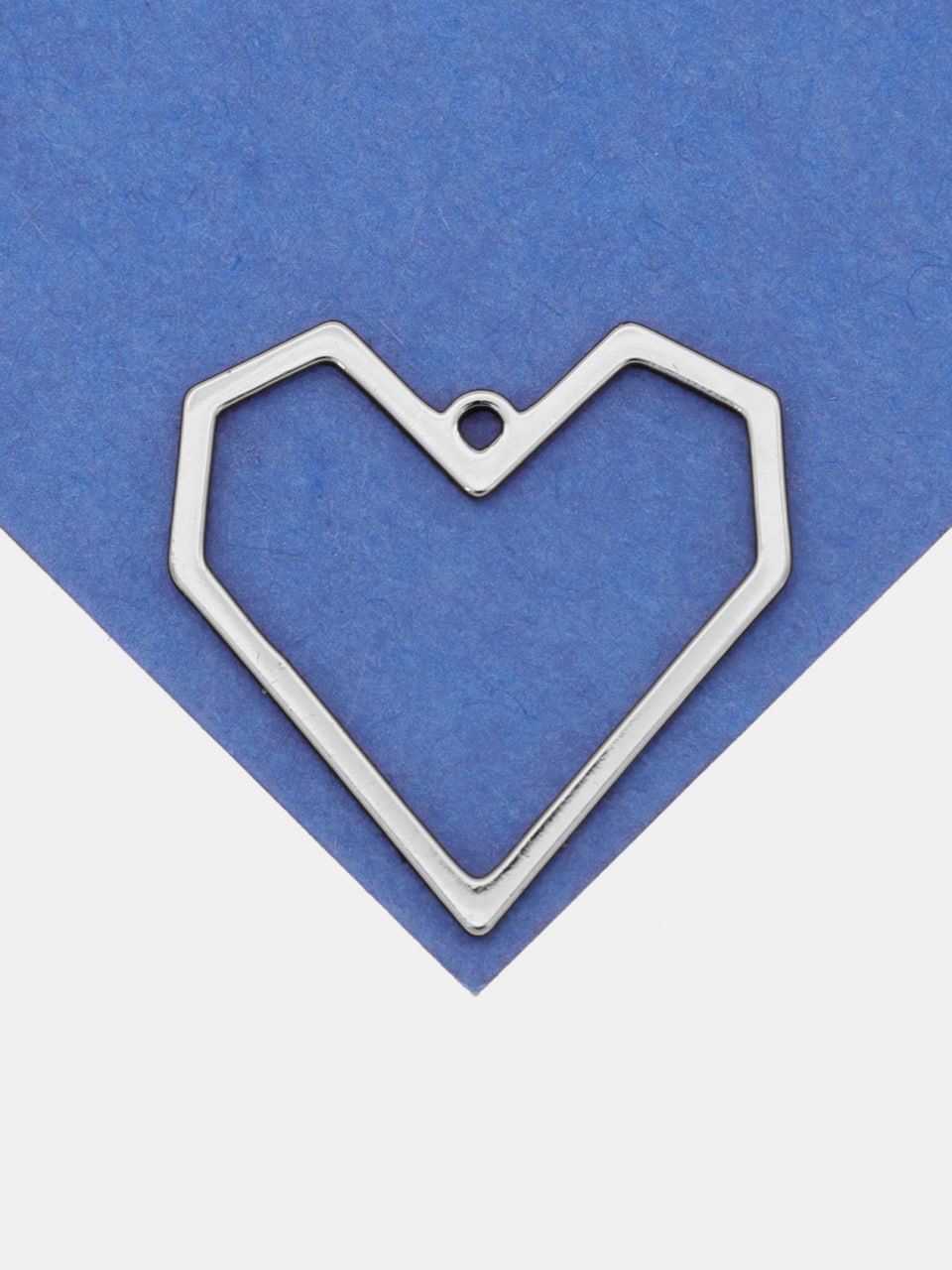 Подвеска графичное сердце рамка, 22мм, родий, Ю417