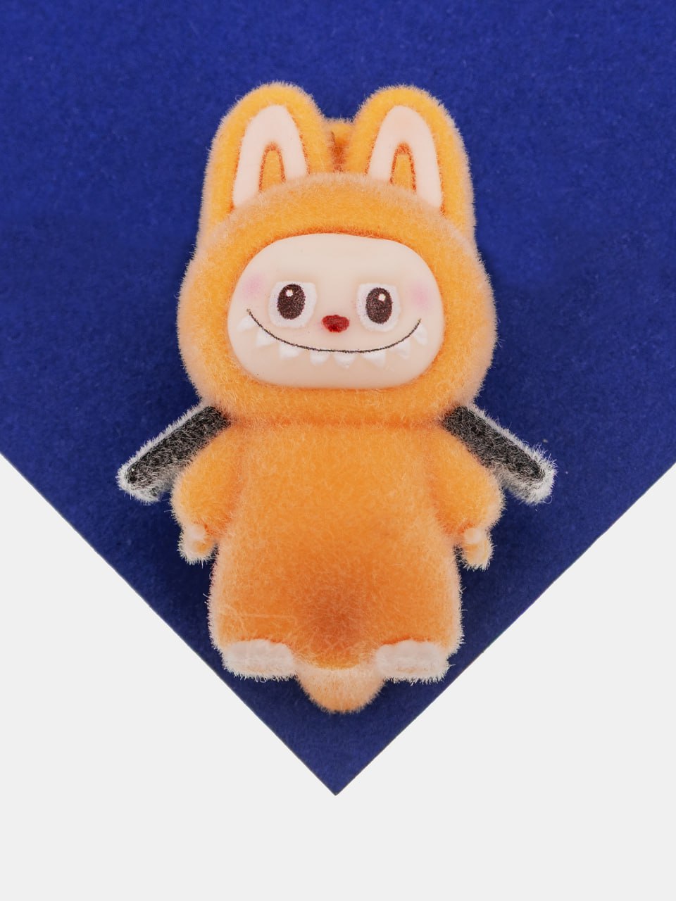 Подвеска плюшевая игрушка зайчик дракон, 47х33мм, оранжевый, П382