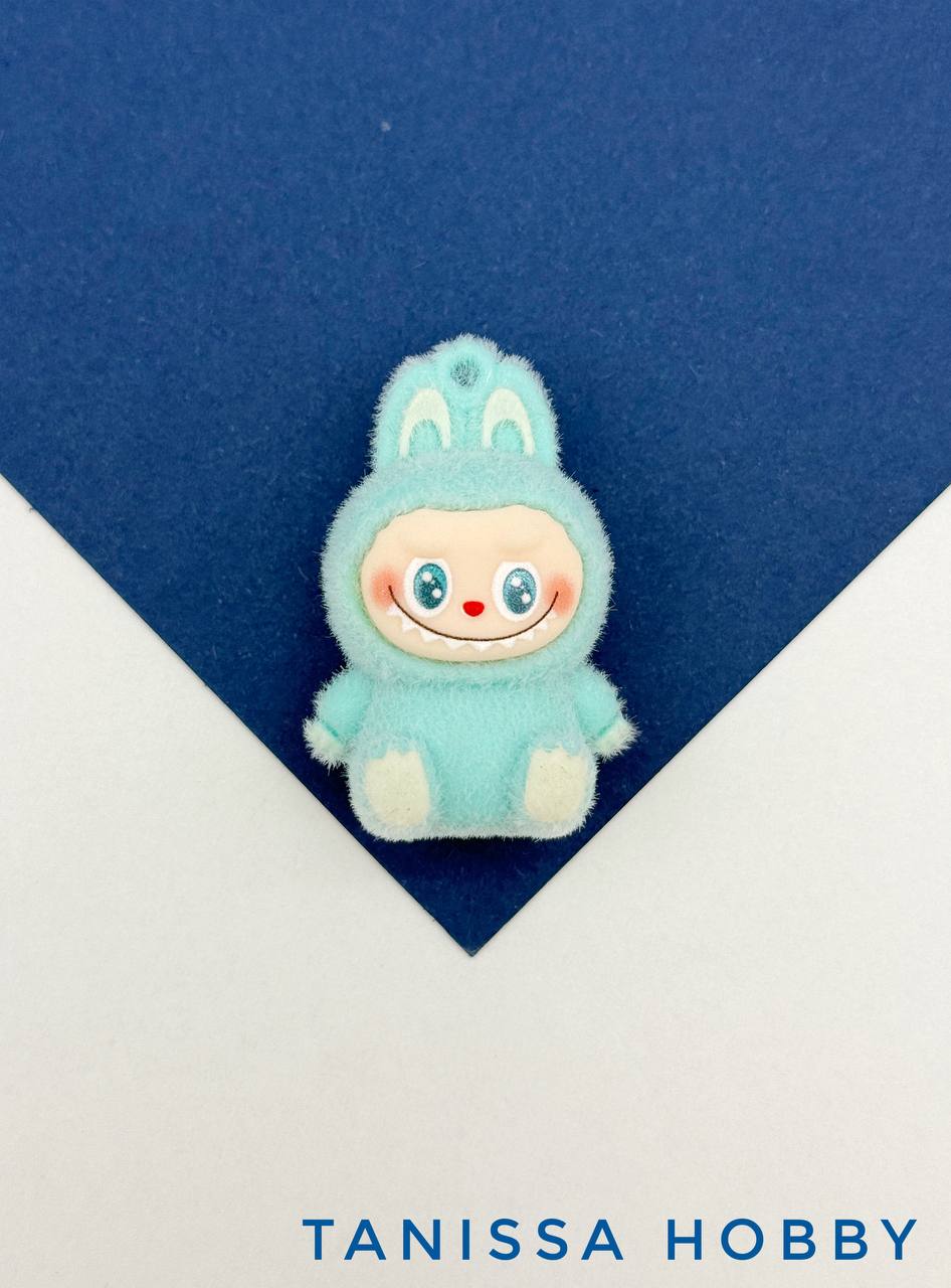 Подвеска плюшевая игрушка зайчик, 40х25мм, бирюзовый, пластик, П268