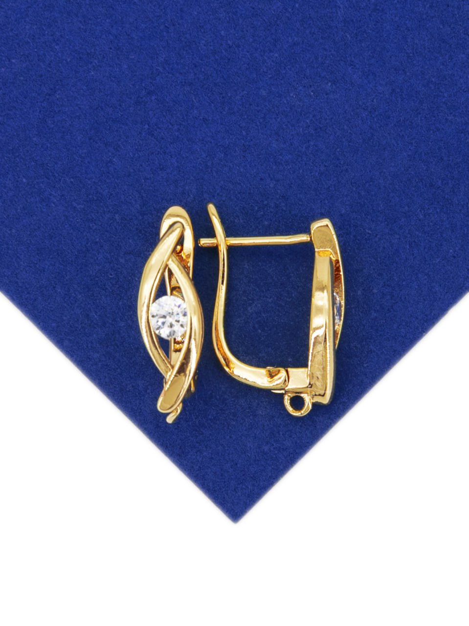 Швензы английский замок с фианитом, позолота, 631