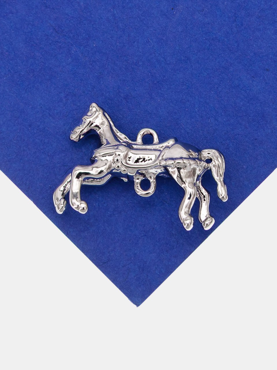 Коннектор лошадь, конь, 24х16мм, родий, А718