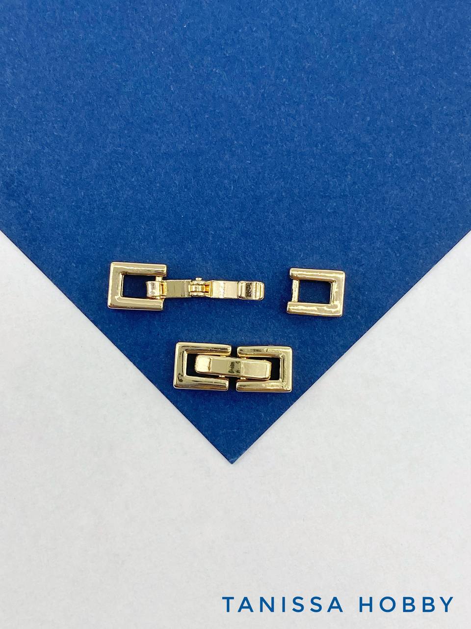 Карабин замок застежка, прямоугольный, 17х6мм, позолота, КР032