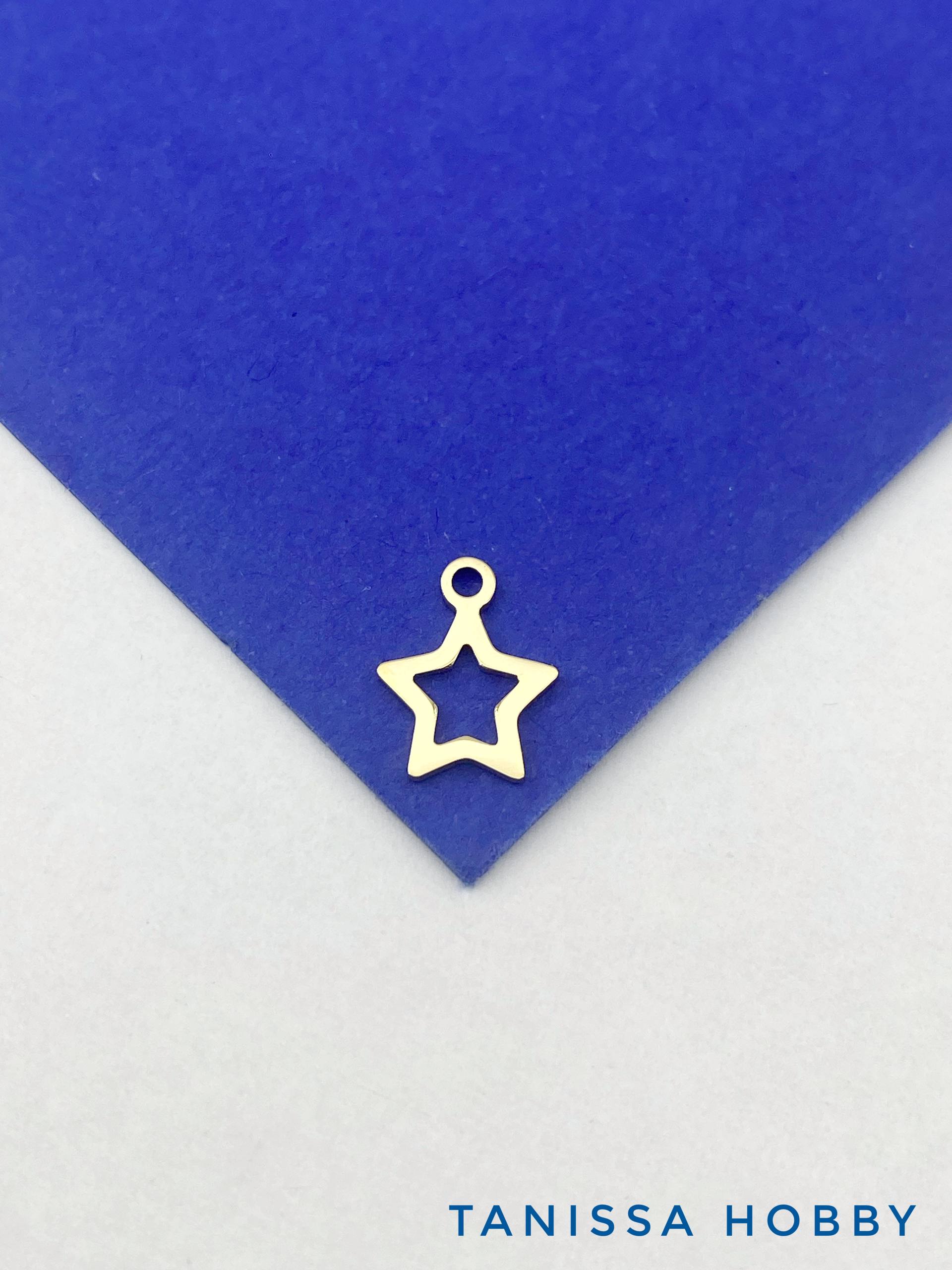 Подвеска звезда, 9мм, сталь, позолота, Ш421