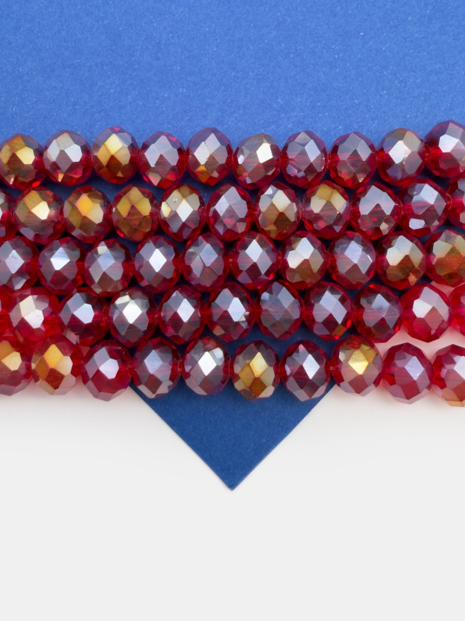 Хрусталь Рондели 8мм, темный красный АВ, нить, Х129