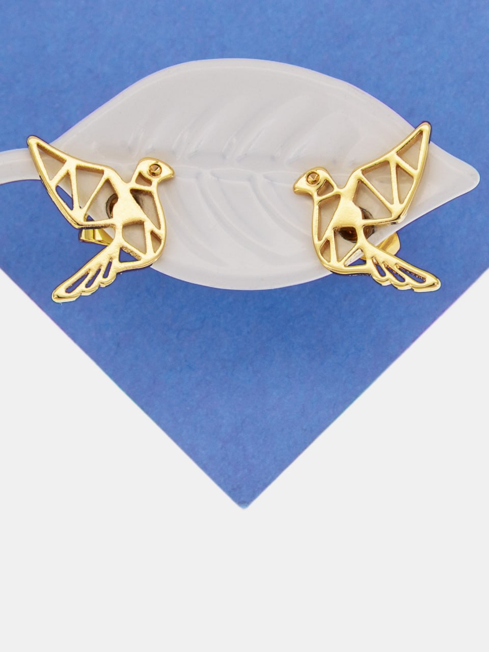 Швензы пусеты птица, голубь мира, позолота, 734