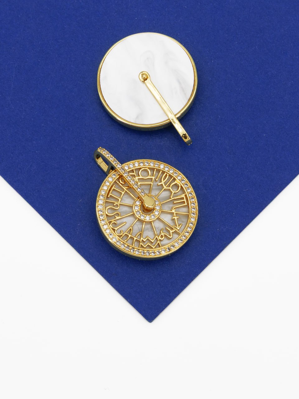 Подвеска колесо круг знаки зодиака, гороскоп, позолота, А912