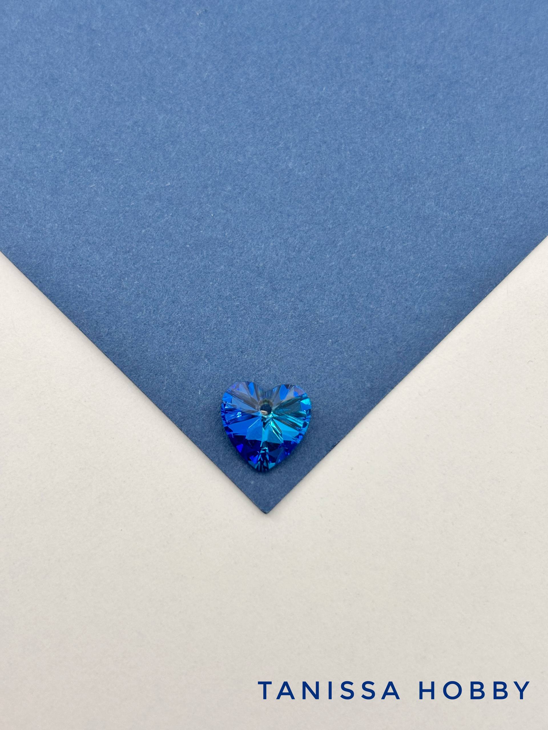 Подвеска кристалл сердце, Bermuda Blue, 10мм, Категория В, СТ362Б