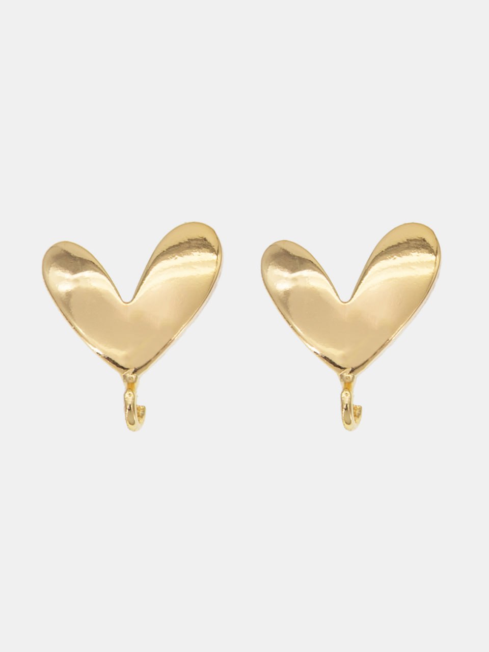 Швензы пусеты сердце 11мм, позолота, Е836