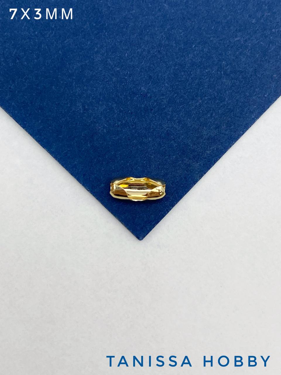 Концевик замочек карабин, 7х3мм, 3мм для цепочки с шариками перлина, позолота, В020