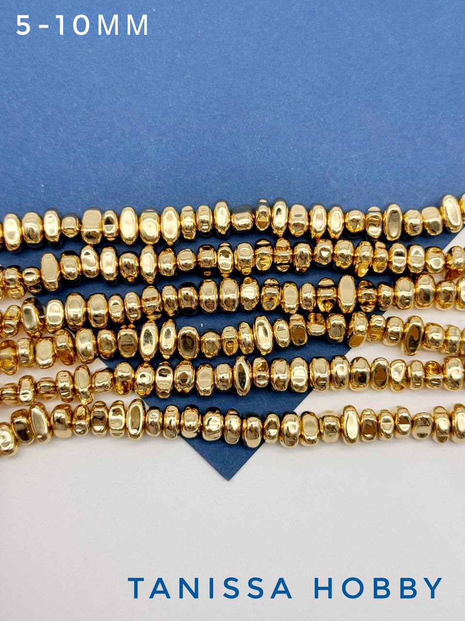 Гематин гематит крошка галтовка, 5-10 мм, светлое золото, нить, ГТ034 Гематин гематит крошка галтовка, 5-10 мм, светлое золото, нить, ГТ034