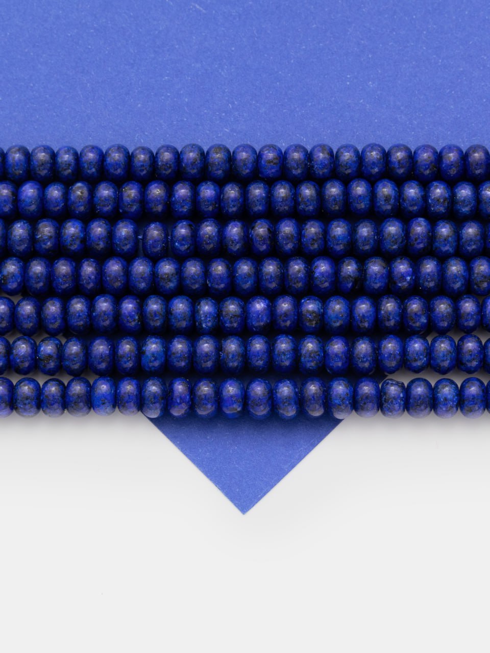 Лазурит имитация, бусины кукуруза рондели, синий, 4х7мм, 1/2 нити, Б364