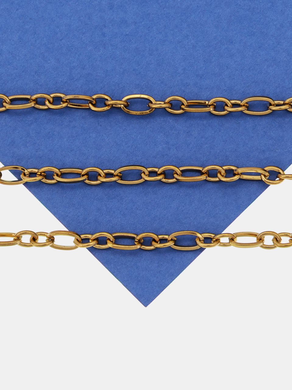 Цепочка якорная овалы, 6х3,5мм, сталь, позолота, 50см, Ч847