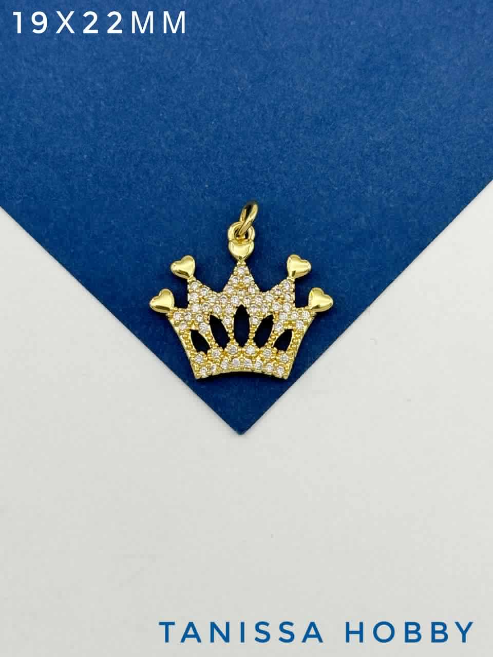 Подвеска корона, 19х22мм, позолота, С612