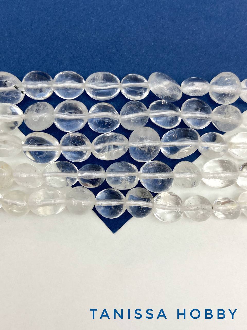 Горный хрусталь натуральный, галтовка, 5-10мм, 1/2 нити, Б169