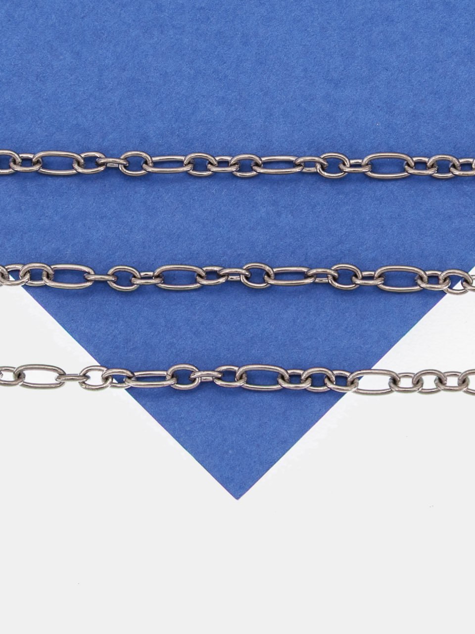 Цепочка тонкая якорная овалы, 5х3мм, сталь, 50см, Ч844