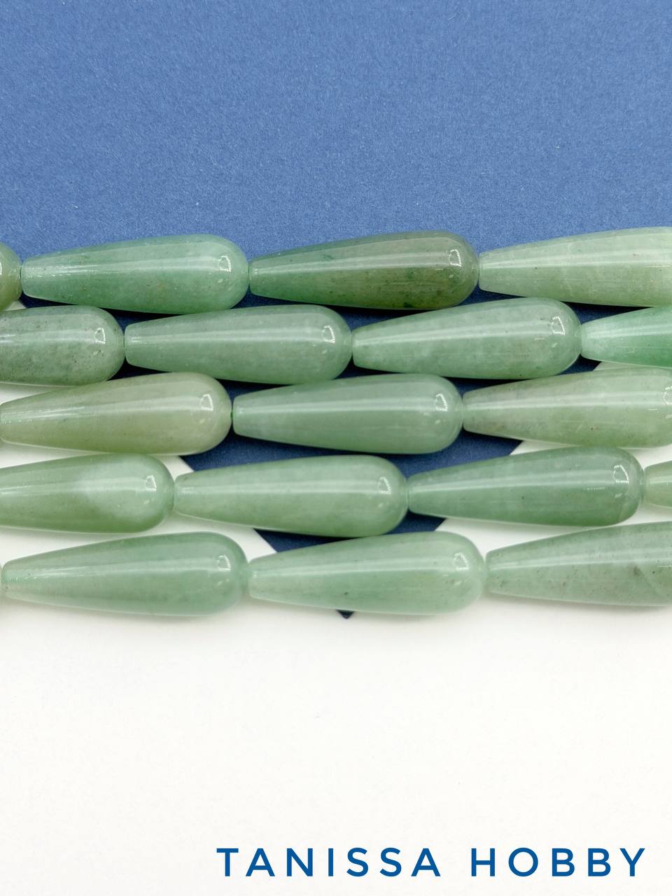 Зеленый авантюрин, бусина капля, 30х10мм, штука, Б291