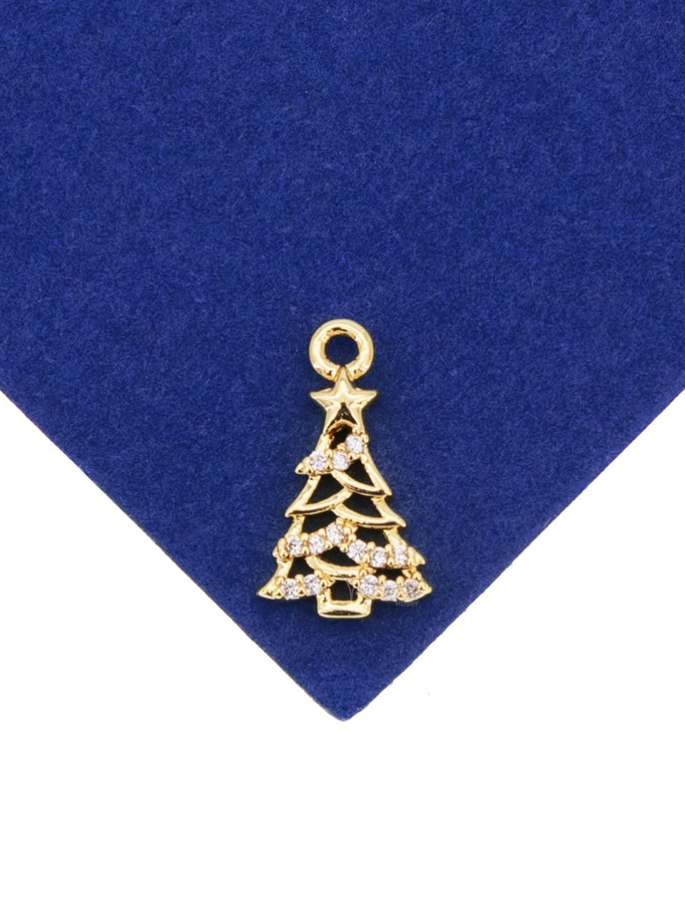 Подвеска елочка 14мм, позолота, А808